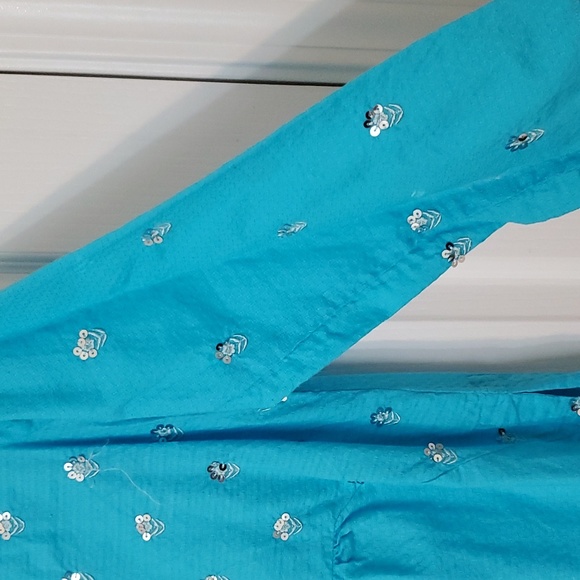 Khaadi Turquoise Blue Embroidered Kurta/Dress, Size 12 - Picture 6 of 10